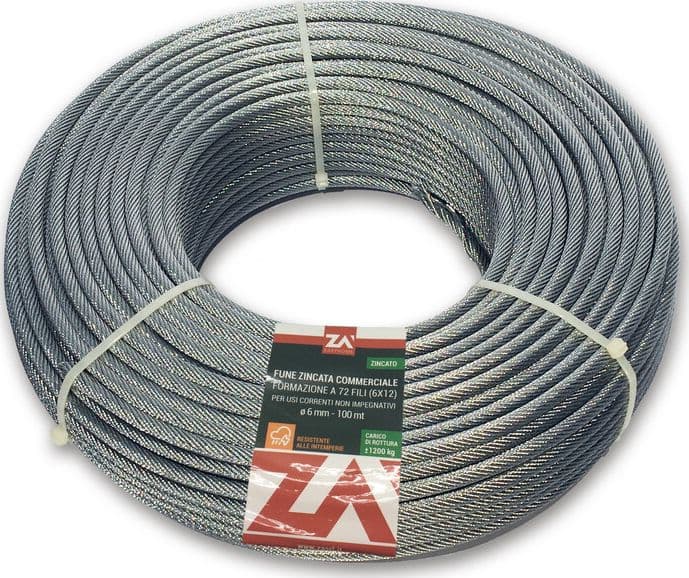 Fune Acciaio Zincato Antigiro 133F Ø 3 100 m – Idroweb