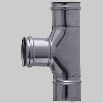 Raccordo Tee INOX Ffm Monoparete Ø 80 Made in Italy - 2