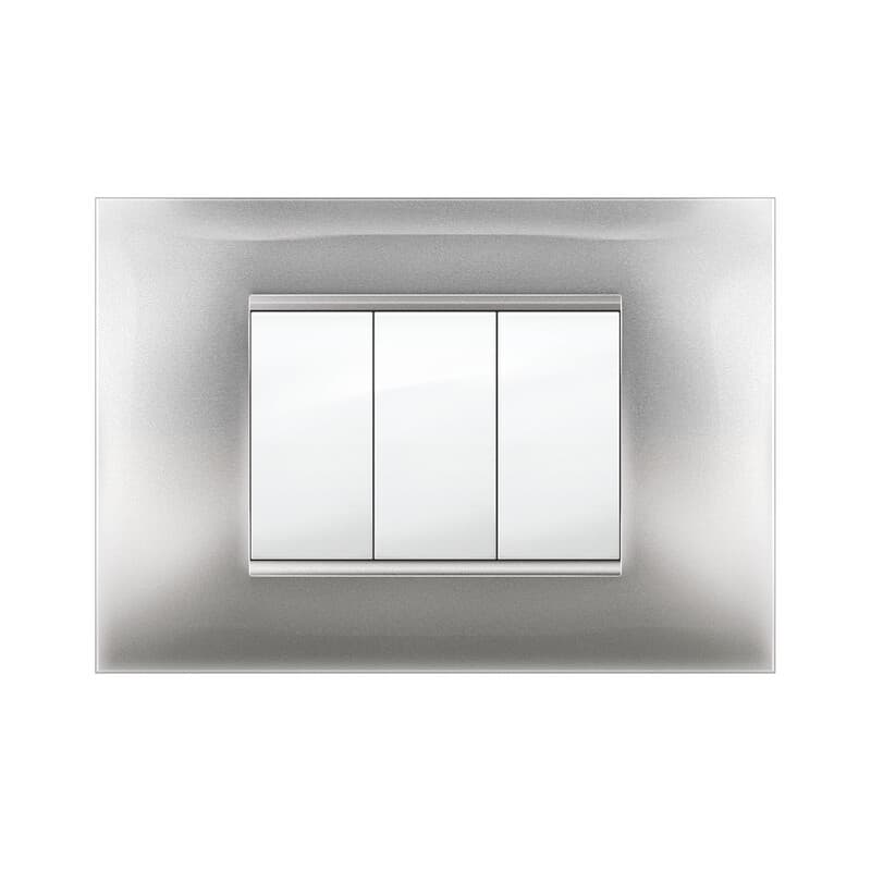 Placca Mivida Plana Alluminio Chiaro 3P 10 Pezzi – Idroweb