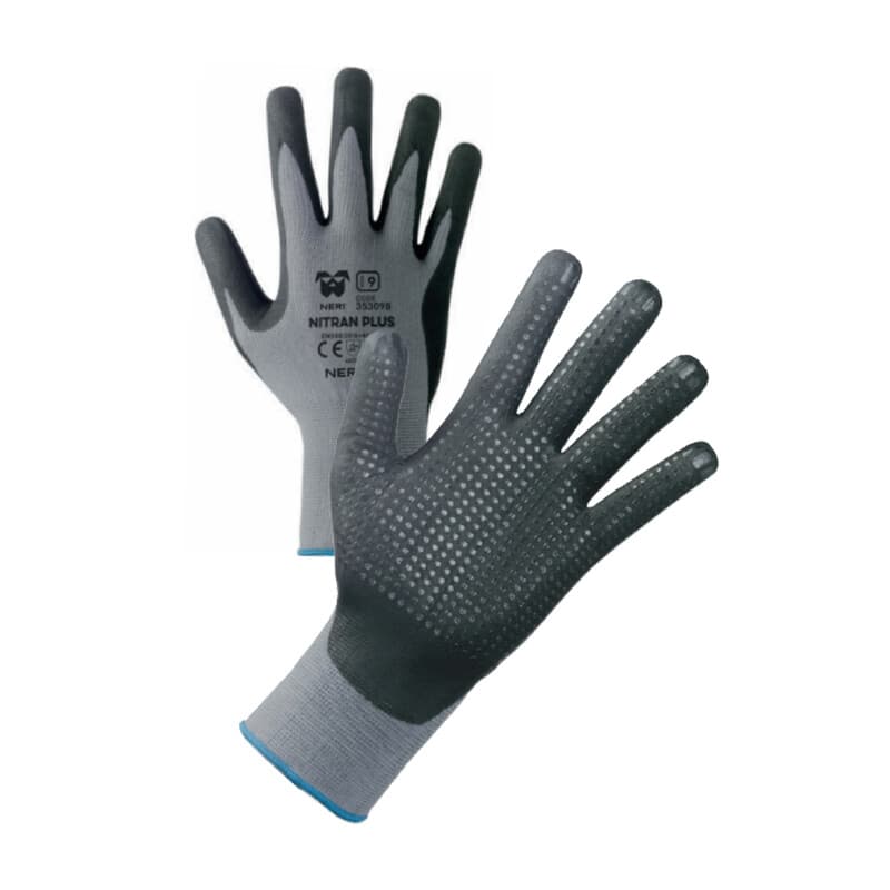 Guanti da Lavoro Nylon Nitrile Nitran Plus Taglia 9 12 Paia - 2