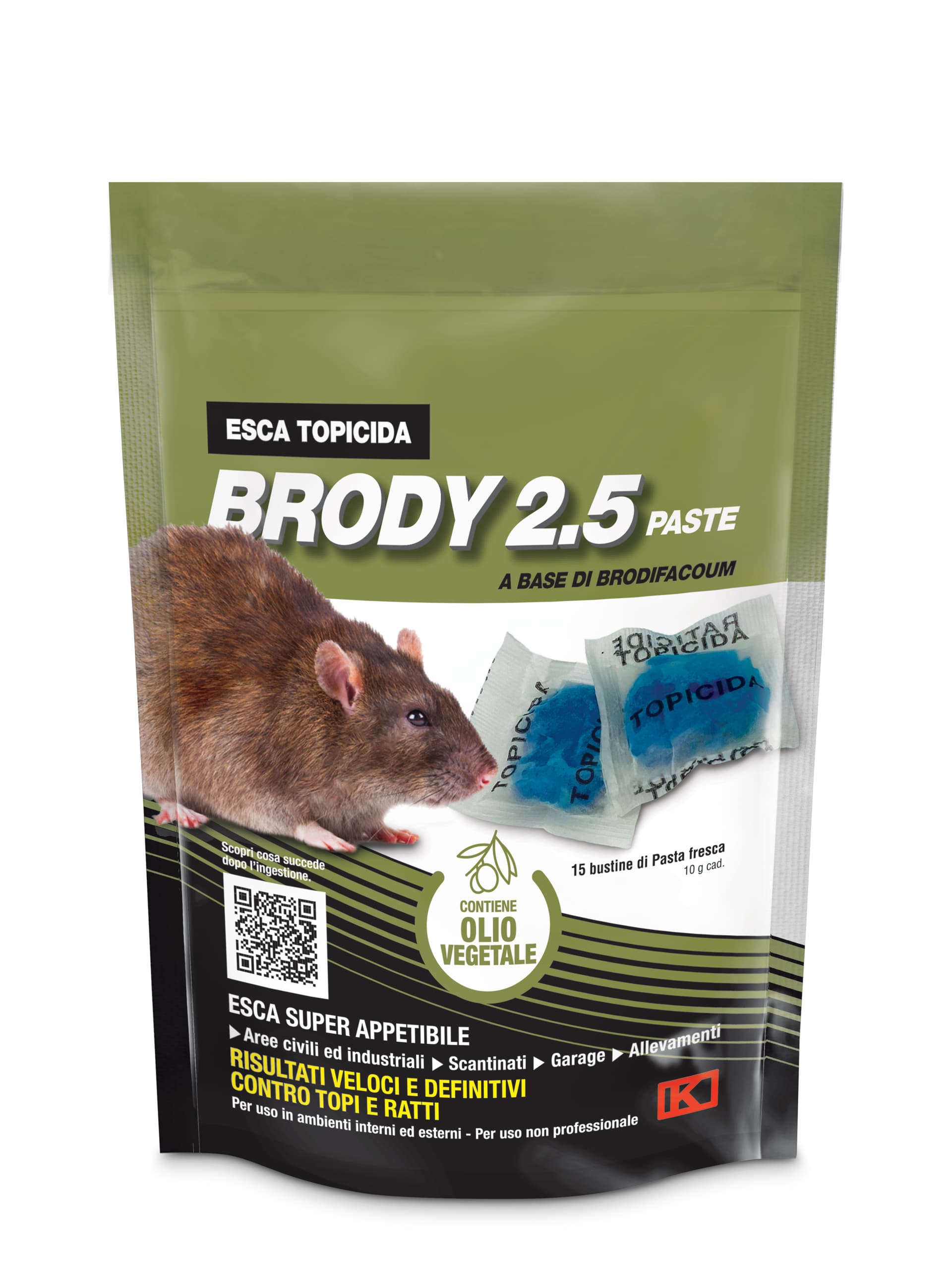 Esca Topicida Fresca Brody 2.5 150 g Blu con Olio - 2
