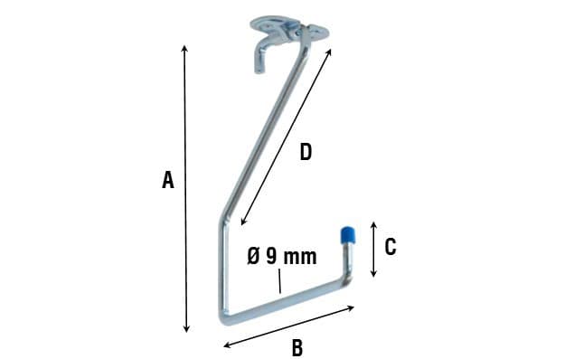 Gancio Zincato 4100 a Forma L da Soffitto 150 mm 10 Pezzi - 2