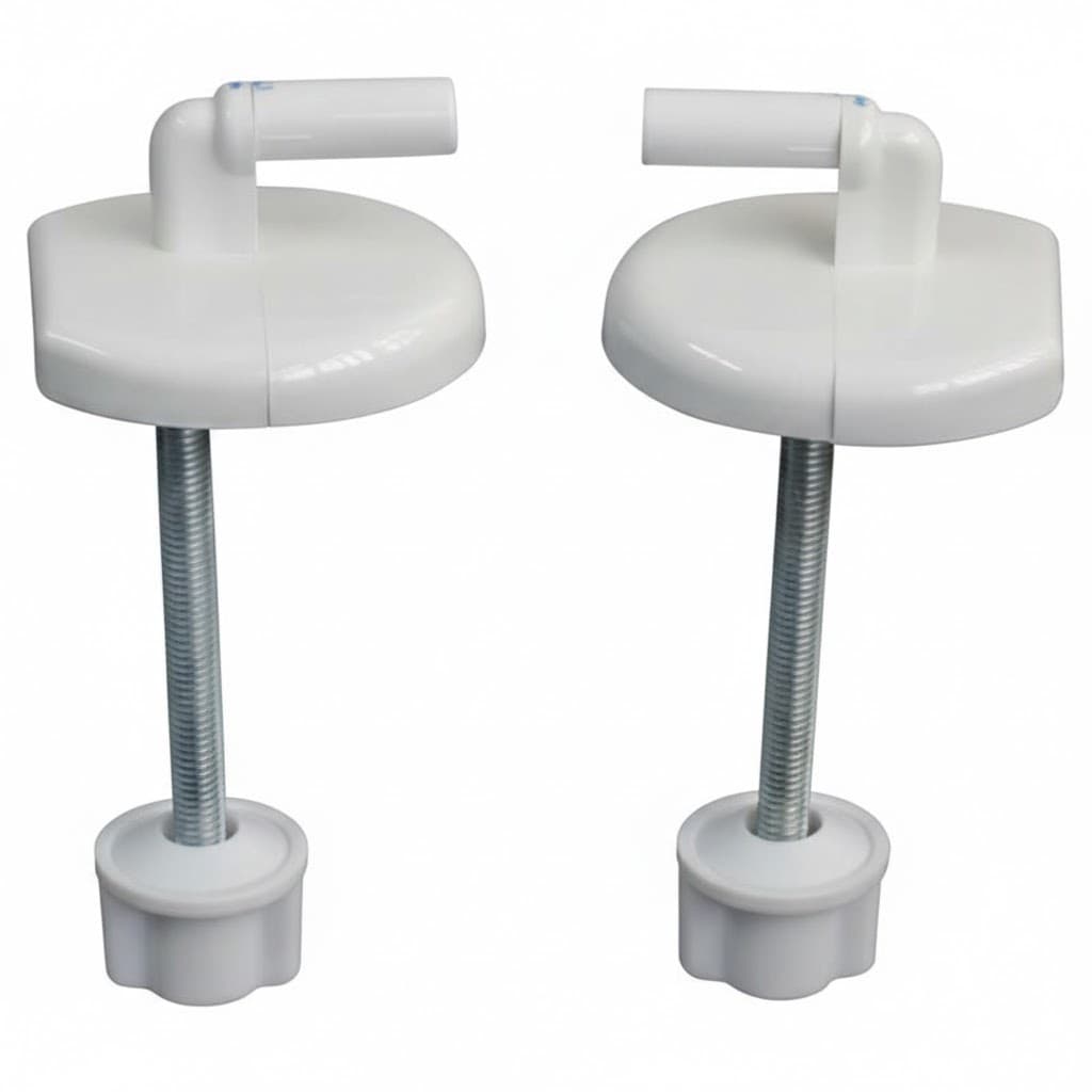 Cerniera Ricambio Sedile Termoindurente Saniplast Bianca 2 Pezzi - 2
