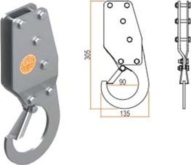 Gancio per Sollevamento di Sicurezza 135 MMX305 - 2