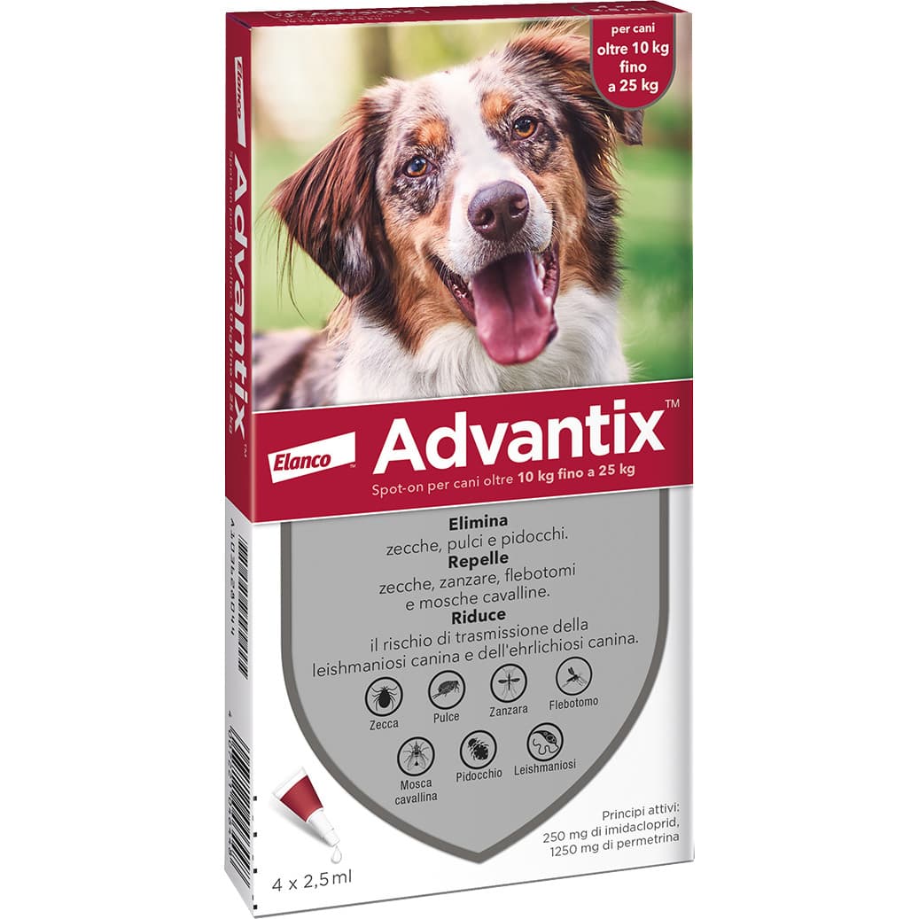 Bayer Advantix Spot On 6 Pipette Cani 10 25 kg - 2
