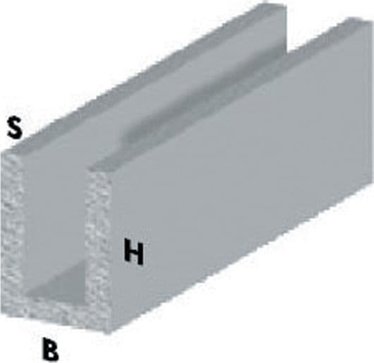 Profilo Cromo H 100 cm Canalino U 10 x 16,5 x 1,5 mm Arcansas 5 Pezzi - 2