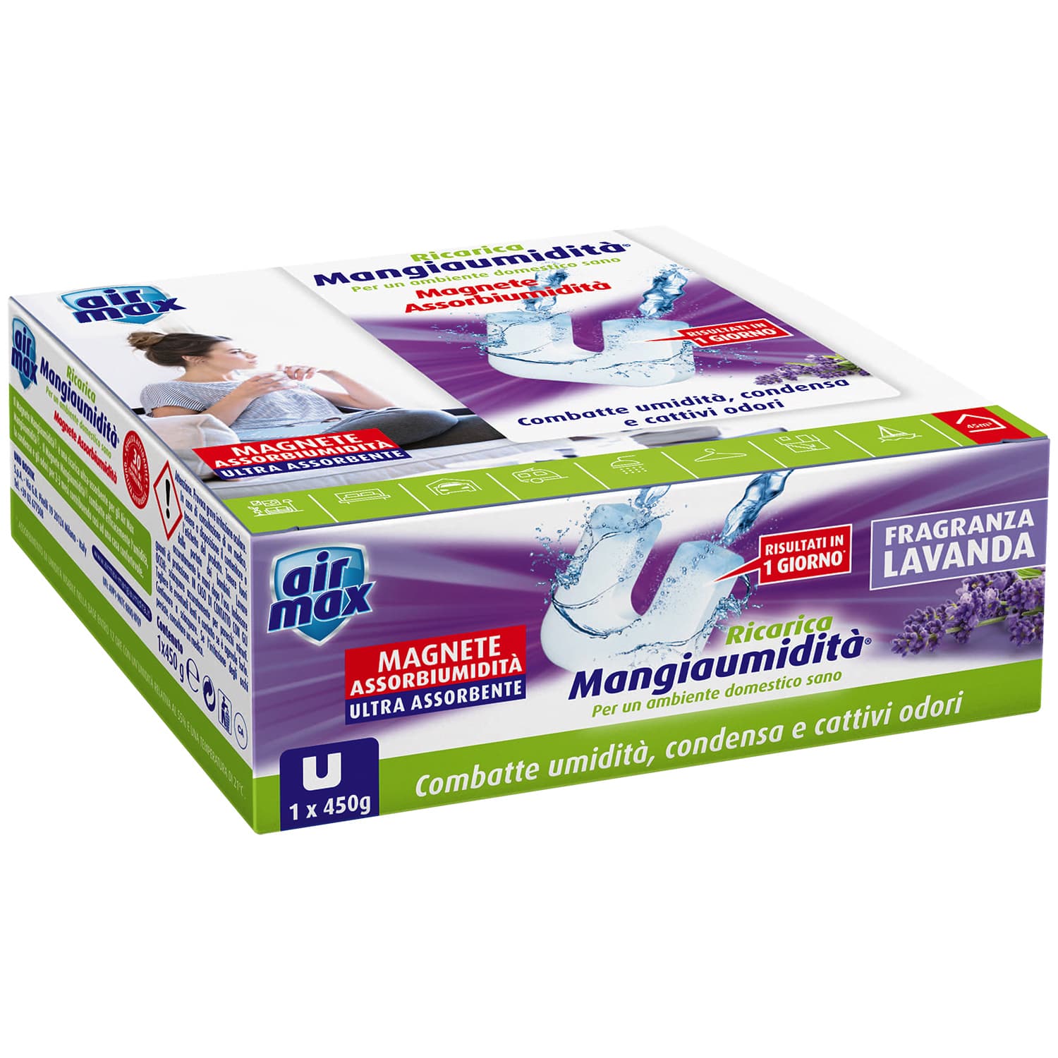 Airmax Assorbiumidita Ricarica Tab Lavanda 450 g 12 Pezzi - 2