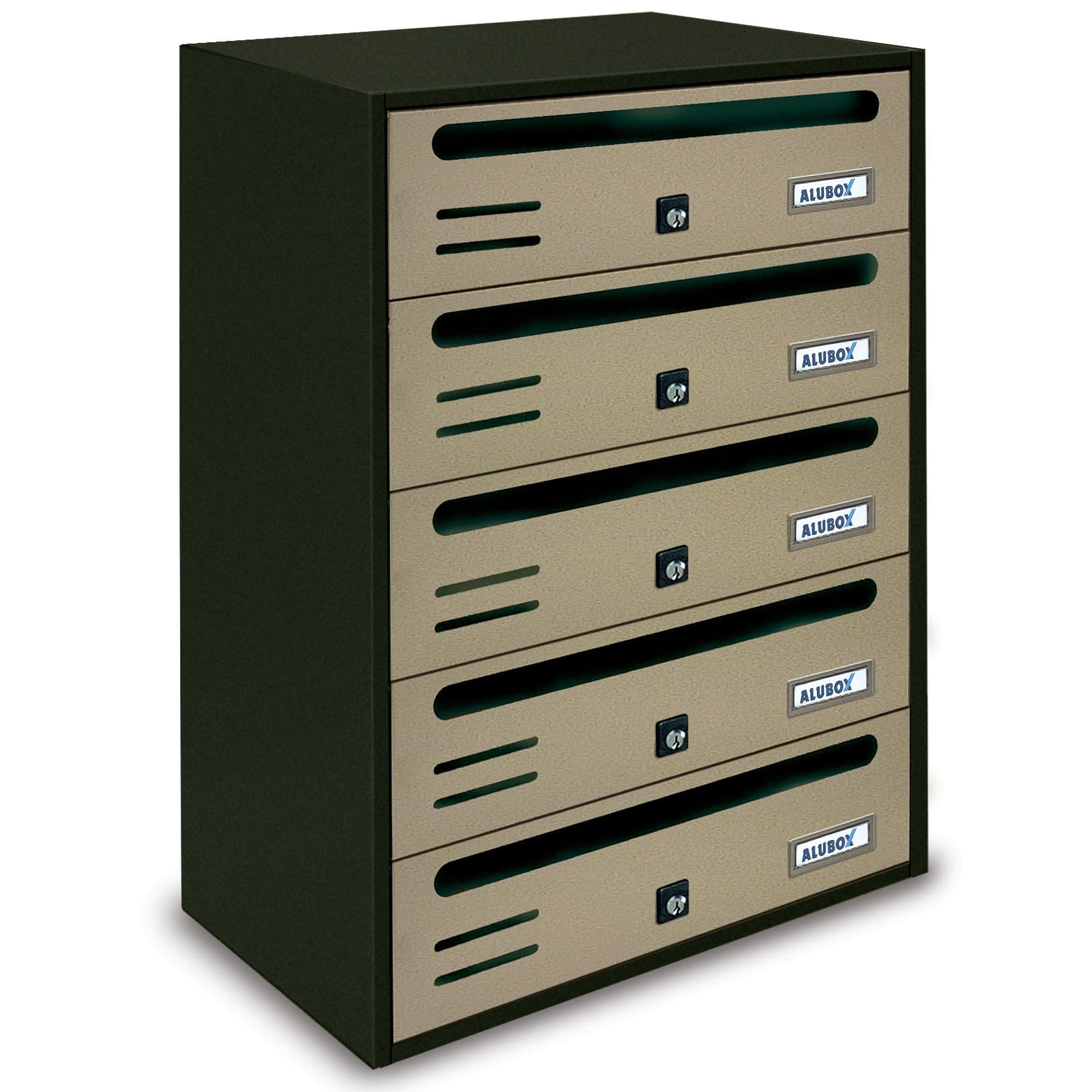 Cassetta Postale Alubox Cubo R 5 38,5 x 25 x 53 Sabbia - 2
