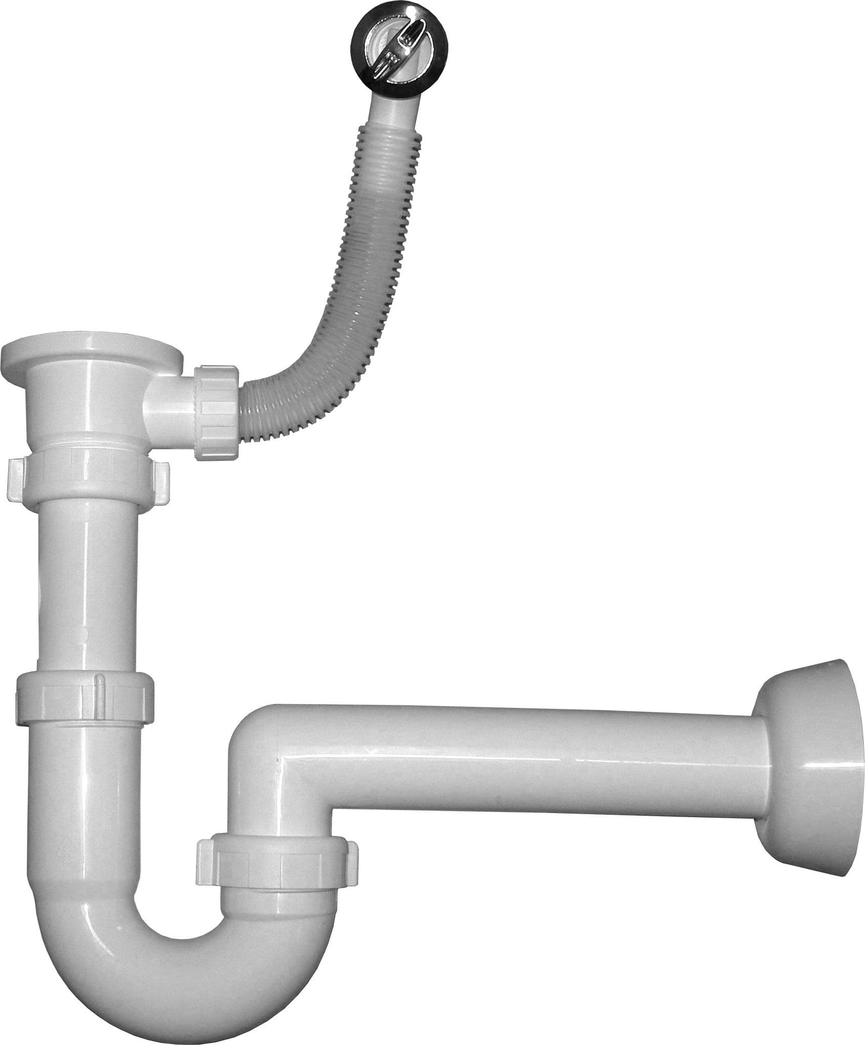 Sifone per Lavatoio Resina con Piletta e Troppo Pieno - 2