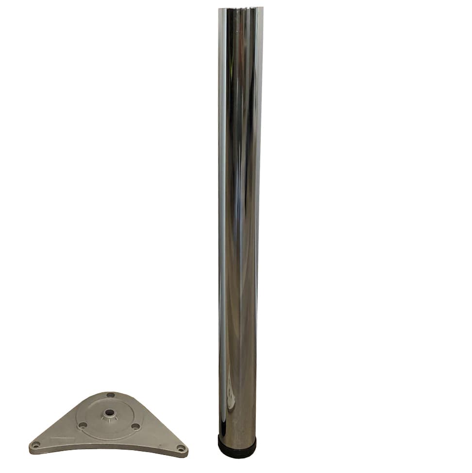 Tavolo Acciaio D 60XH710 Mm Cromo Piede per 4 Pezzi - 2