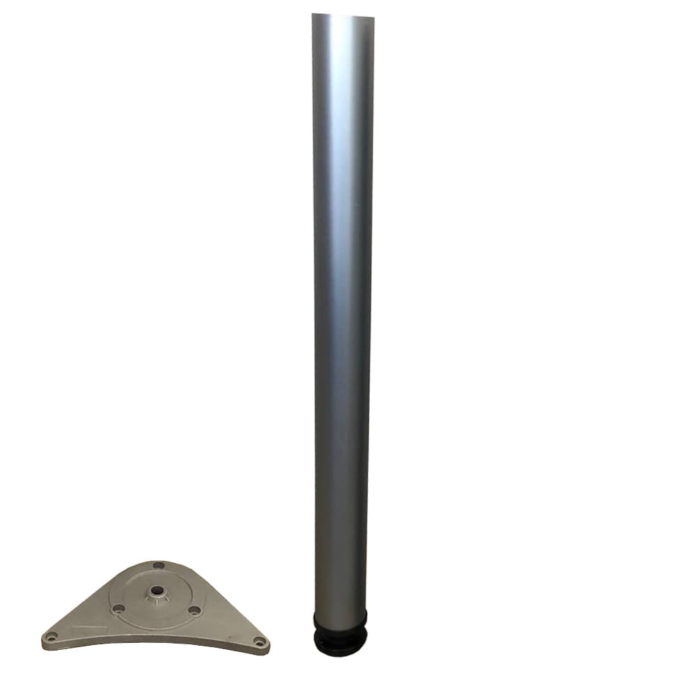 Tavolo Acciaio D 60XH710 Mm Nichel Satinato Piede per 4 Pezzi - 2