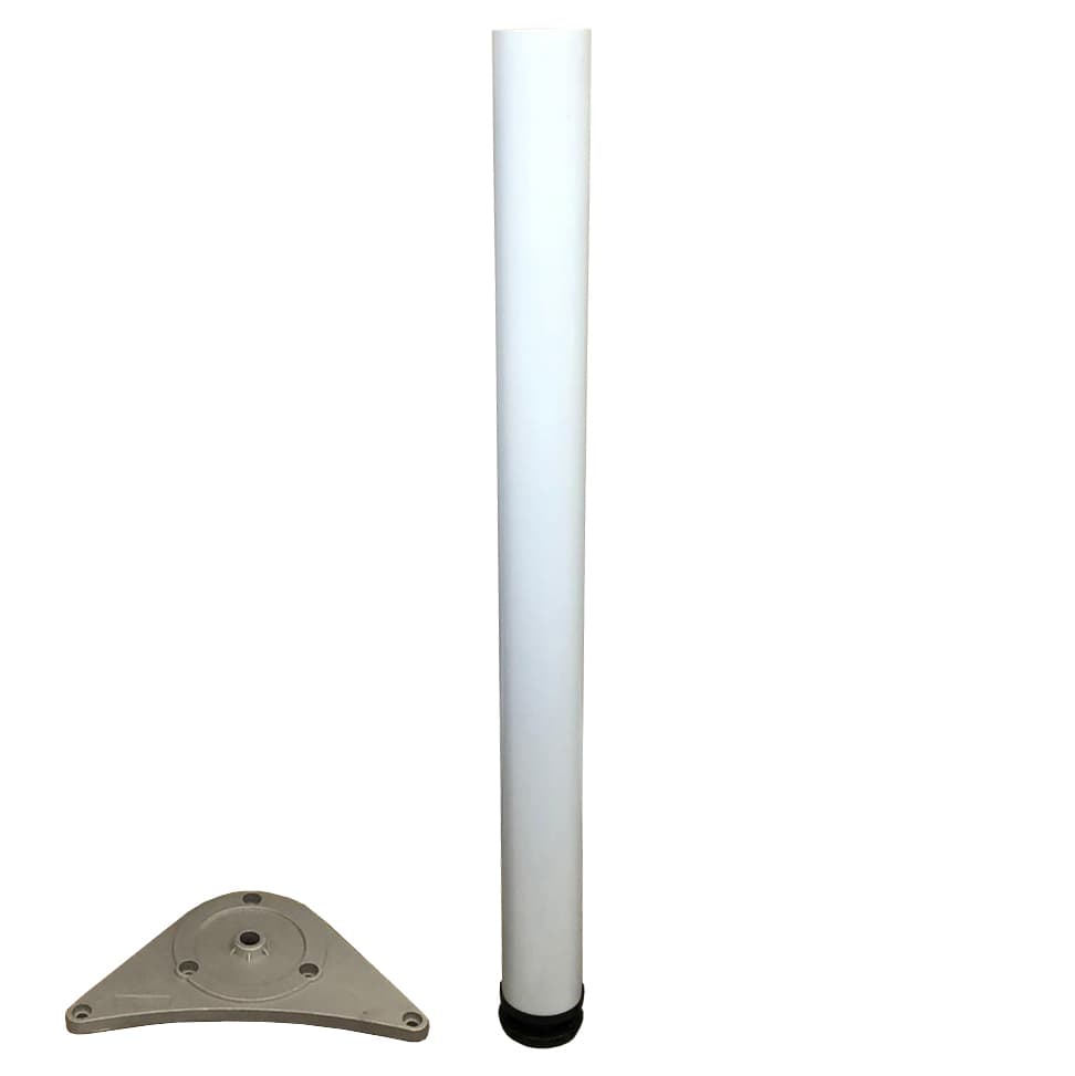 Tavolo Acciaio D 60XH710 Mm Bianco Piede per 4 Pezzi - 2