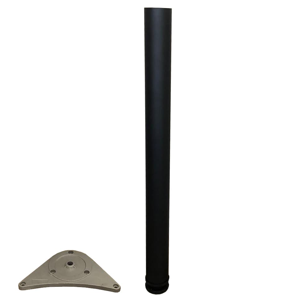 Tavolo Acciaio D 60XH710 Mm Nero Piede per 4 Pezzi - 2