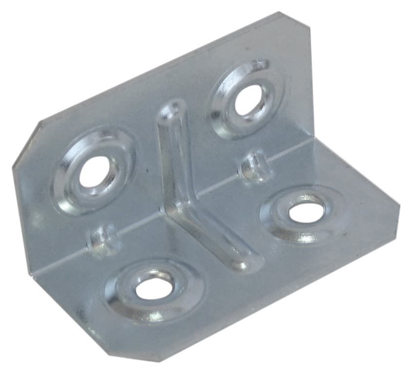Piastrina Quadra 4 Fori Piegata 40 x 20 x 20 mm Zinc 100 Pezzi - 2