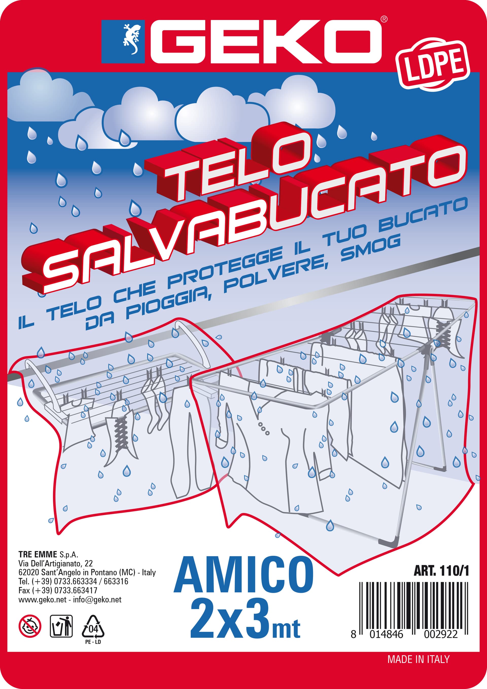 Telone Anti Pioggia Polietilene Amico 200 x 300 cm* 28 Pezzi - 2