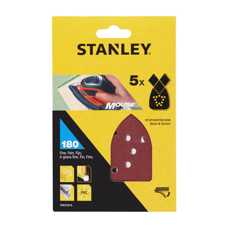 Piranha Stanley STA31014 X31014 5 Fogli Velcro per Mouse GR.180 1,0 - 2