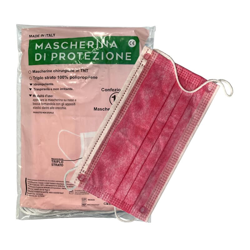 Mascherina Chirurgica Col.rosa Pz 10 - 2
