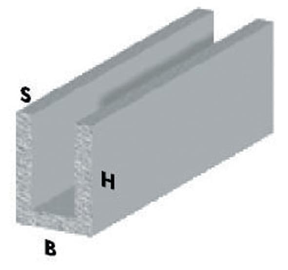 Profilo Argento H 100 cm Canalino U 10 x 15 x 1 mm* Arcansas 5 Pezzi - 2
