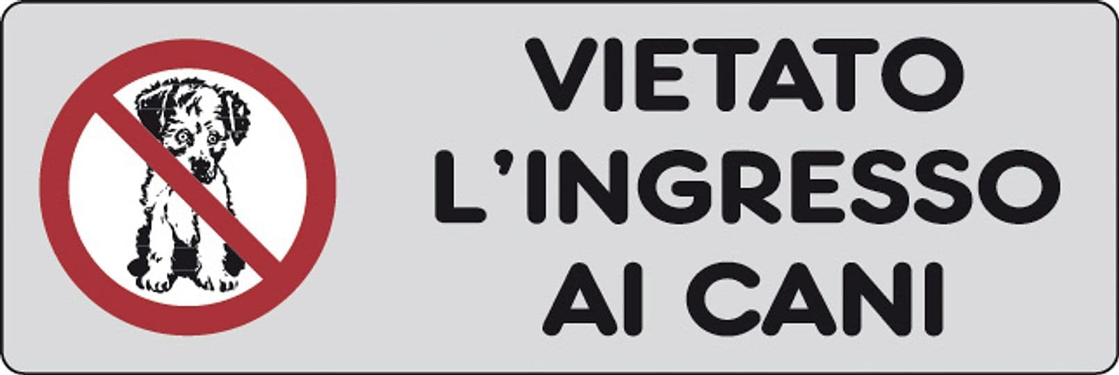 Etichetta Adesiva 150 x 50 Vietato Lingresso Cani 10 Pezzi - 2