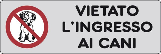 Etichetta Adesiva 150 x 50 Vietato Lingresso Cani 10 Pezzi - 2
