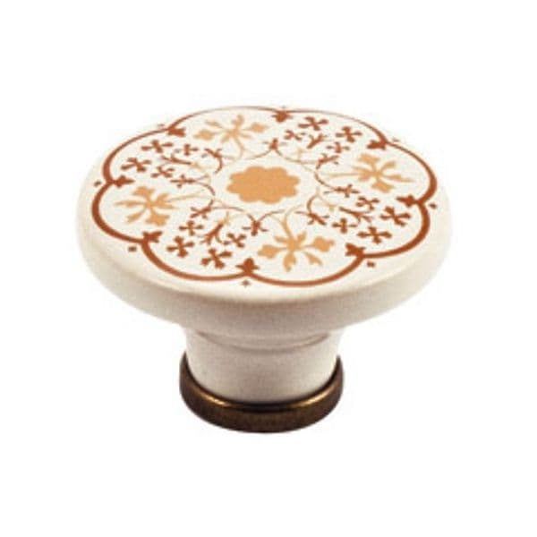 Pomolo Porcellana P 48 44 x 30 mm con Basetta Metal Style 4 Pezzi - 2