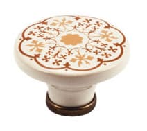 Pomolo Porcellana P 48 44 x 30 mm con Basetta Metal Style 4 Pezzi - 2