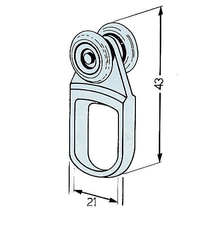 902 Carrello Nylon a 2 Ruote D 15 Acc P 10 kg Omge 50 Pezzi - 2