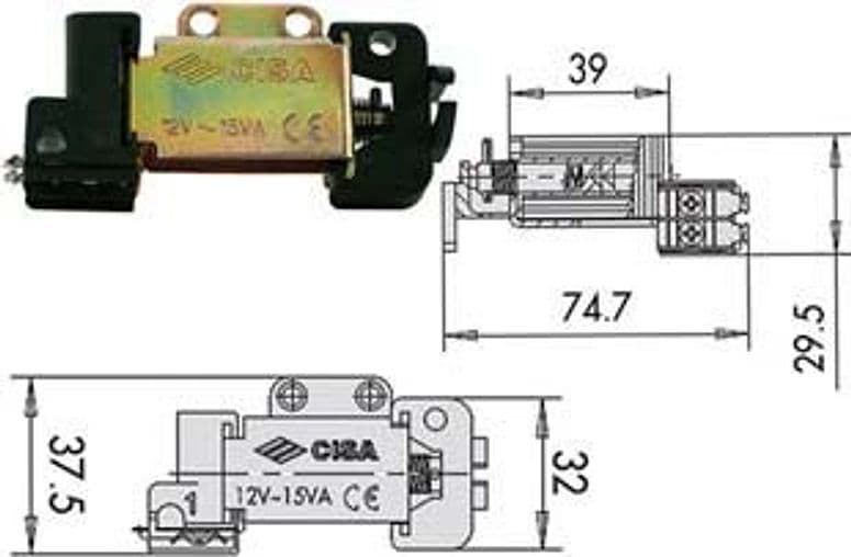 Bobine Tensione 12 V per Serratura Elettrica 07025 00 Cisa - 2