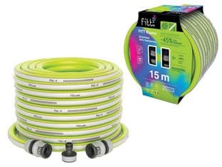 Tubo Estensibile da Giardino Kiuma con Presa e Raccordi 20 m Lime 1 Rotolo - 2