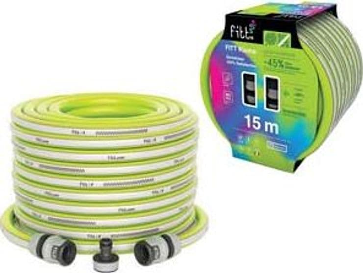 TUBO MAGLIATO KIUMA CON PRESA E RACCORDI- - mt.30 - color lime - 1 rotolo FITT - 2