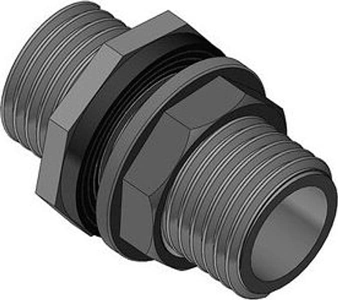 Raccordo Diritto Nylon per Cassoni Filettato 1.1/2 Bucchi 5 Pezzi - 2