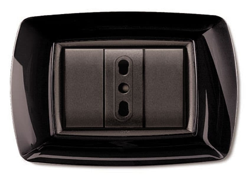 Placca Life Living Plast Nero 3P Elettrocanali 10 Pezzi - 2