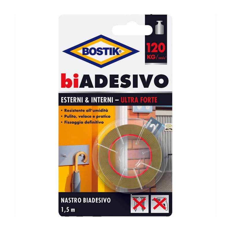 Nastro Biadesivo Esterniinterni 19MMX1,5M Bostik 6 Pezzi - 2