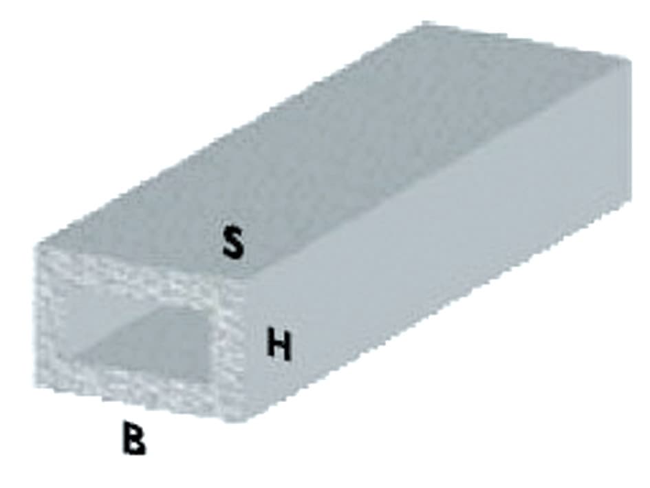 Profilo Argento H 100 cm Tubo Rettangolare 20 x 10 x 1 mm** 5 Pezzi - 2
