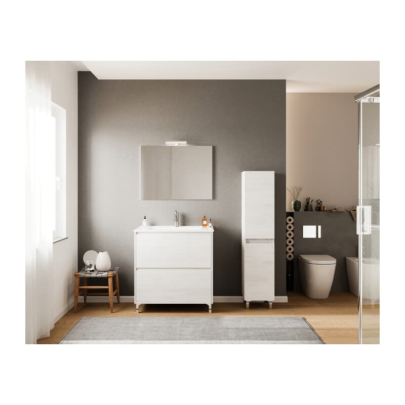 Colonna Bagno Lisbona Rovere Bianco - 2