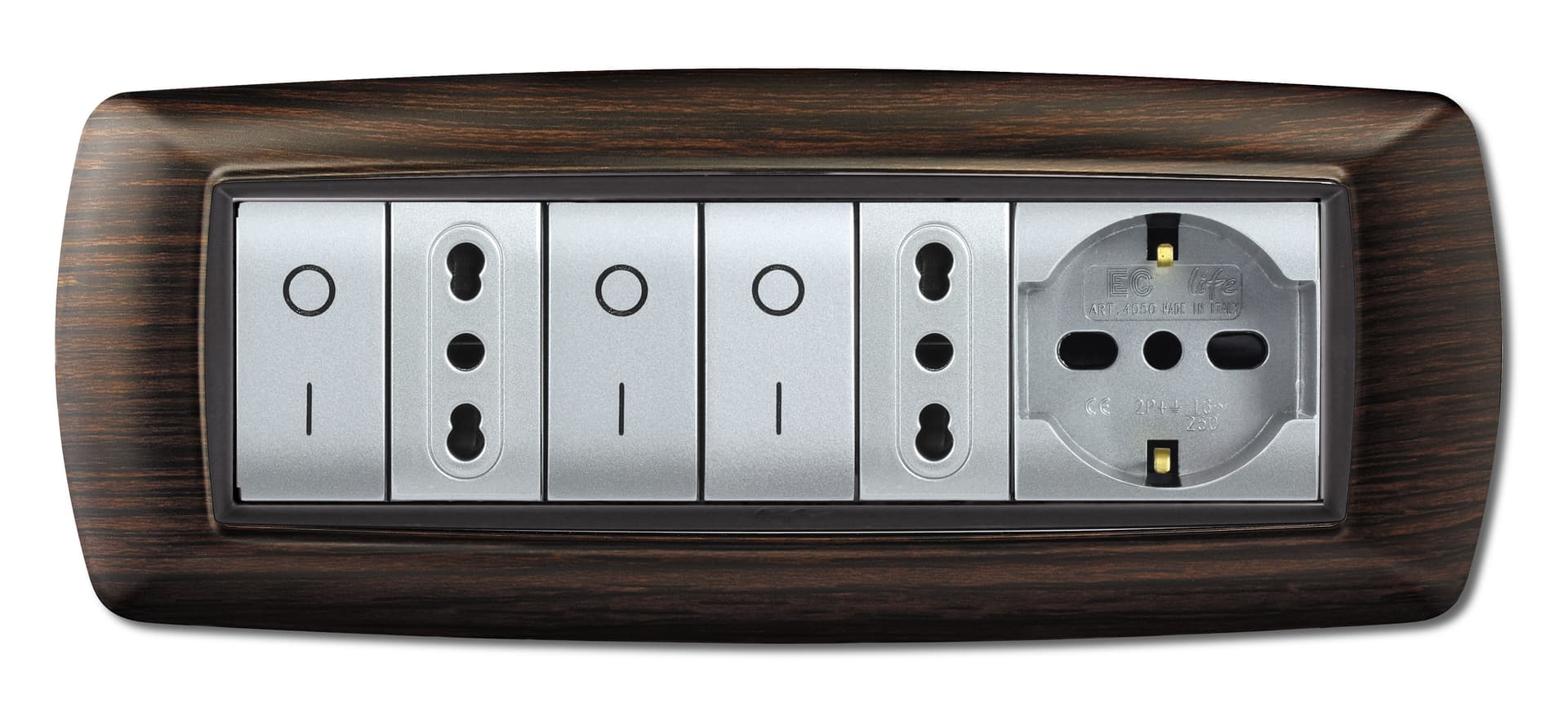 Placca Life Living Plast Wenge 7P Elettrocanali - 2