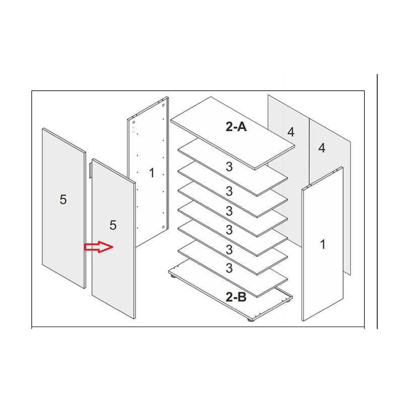 Ricambio Anta per Kit Scarpiera Maxi 2A 6R 72 x 36 x 103 cm Rov Bi - 2