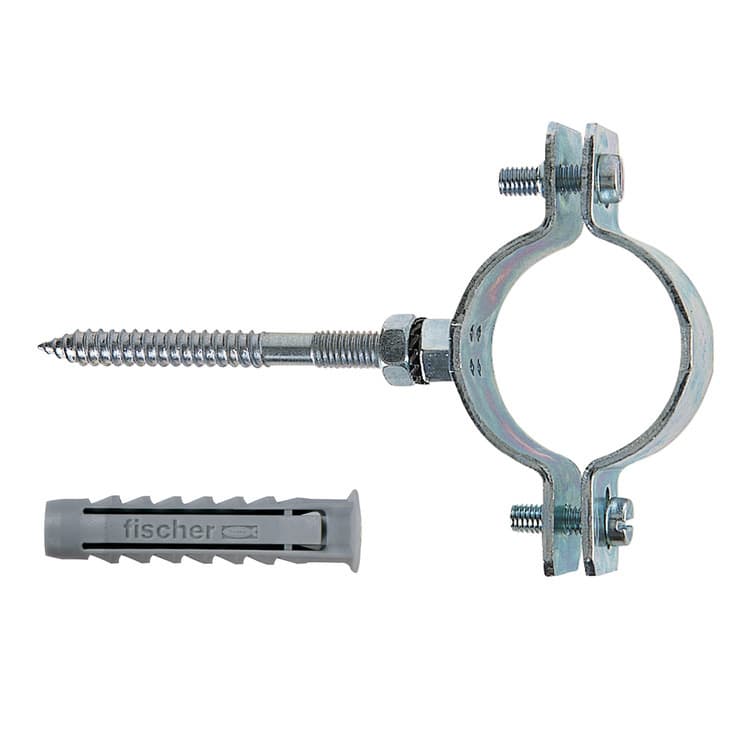 Collare per Tubi Cpt 1 ¼ con Vite e Tassello Fischer 50 Pezzi - 2