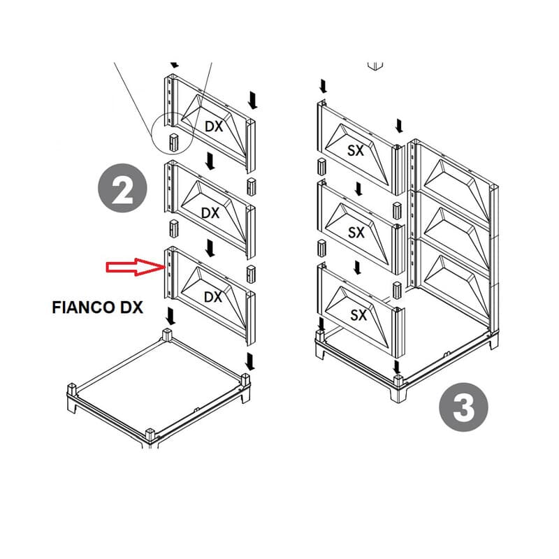 Ricambio Fianco DX per Kit Lavatoio Resinaantiacido - 2