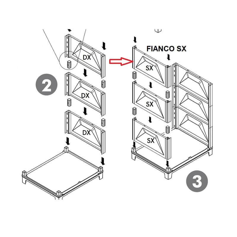 Ricambio Fianco SX per Kit Lavatoio Resinaantiacido - 2