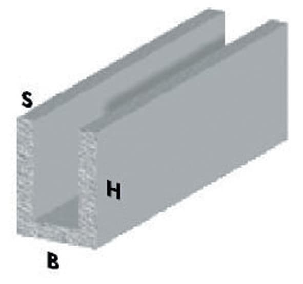 Profilo Argento H 200 cm Canalino U 8 x 8 x 1 mm** Arcansas 5 Pezzi - 2