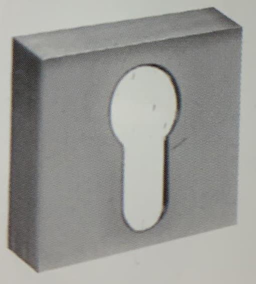 Bocchetta Quadrata Profilo Europeo Cromo 2 Pezzi - 2