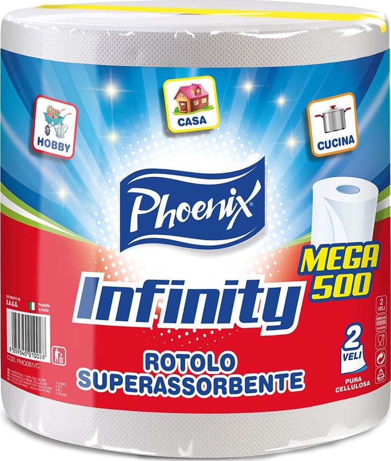 Bobina Carta Pura Cellul Infinity 600 g 2 Rotoli – Idroweb