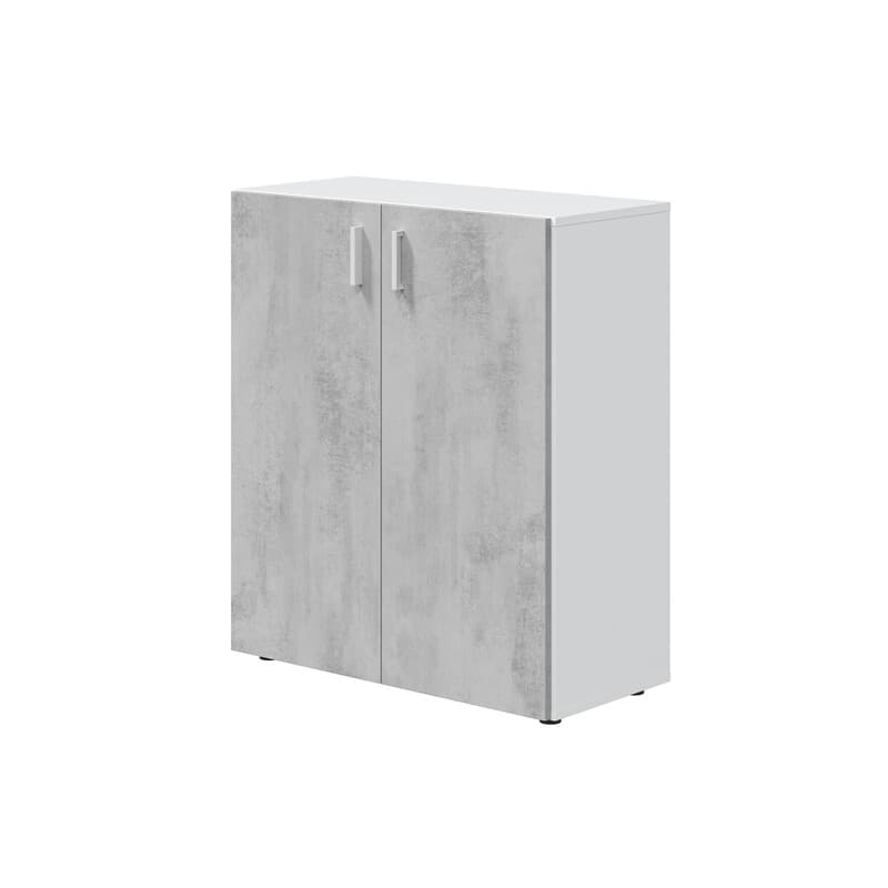 Kit Mobile Multiuso 80 x 37XH92 Cm Bianco Cemento - 2