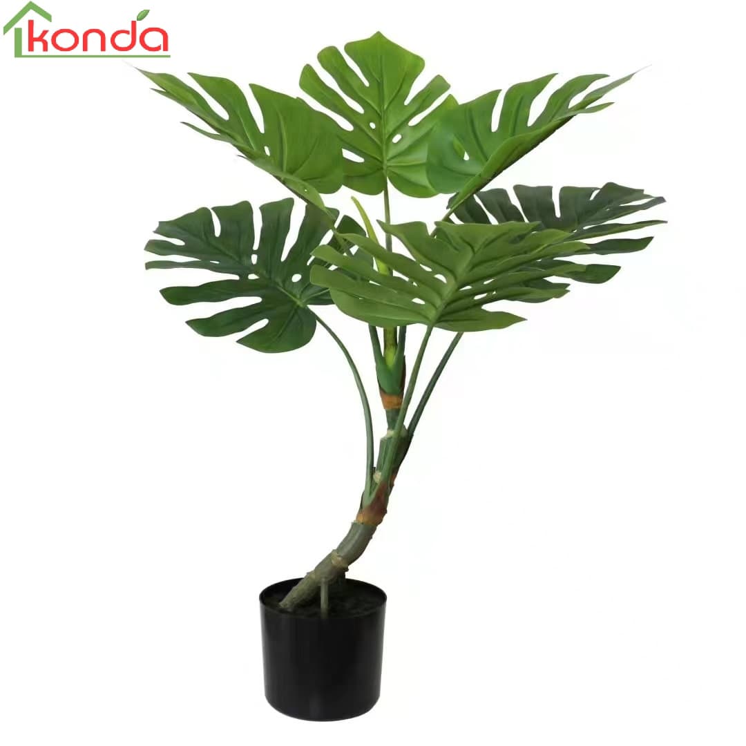 Pianta Monstera Artificiale 80 cm 4 Pezzi - 2