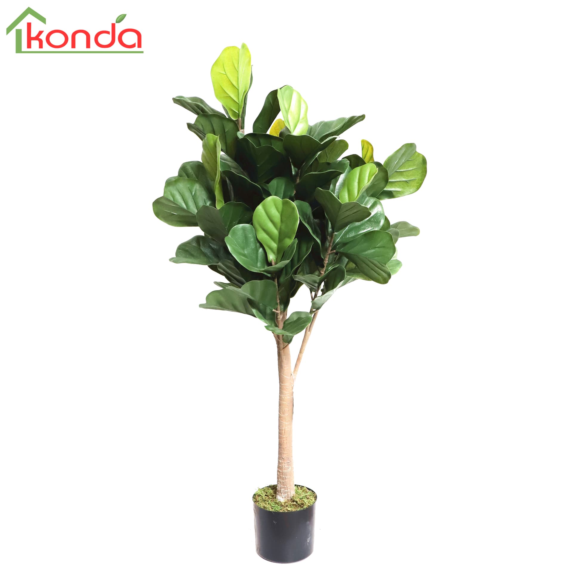 Pianta Ficus Lyrata Artificiale 125 cm 4 Pezzi - 2