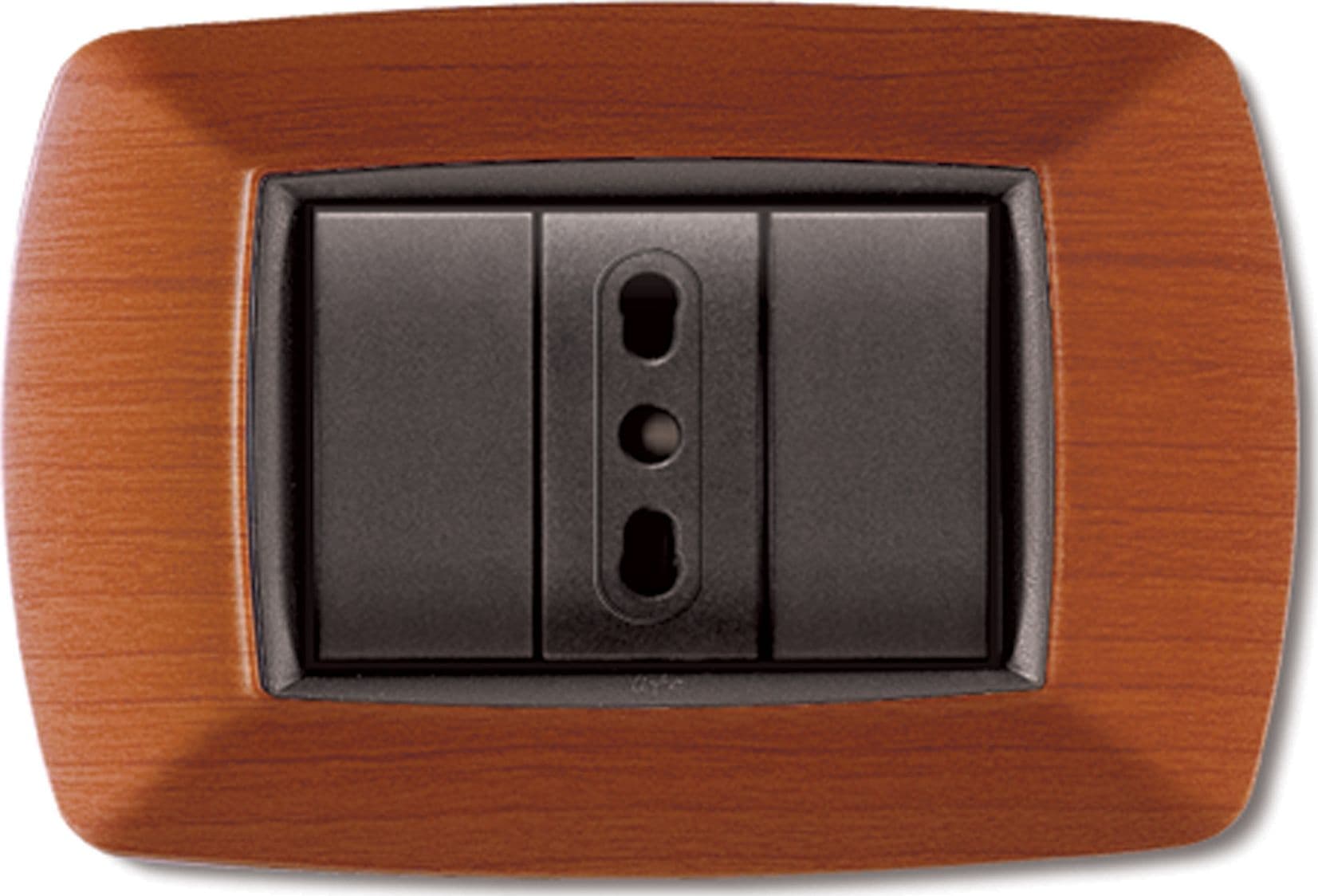 Placca Life Living Plast Legno Chiaro 3P Elettrocanali 10 Pezzi