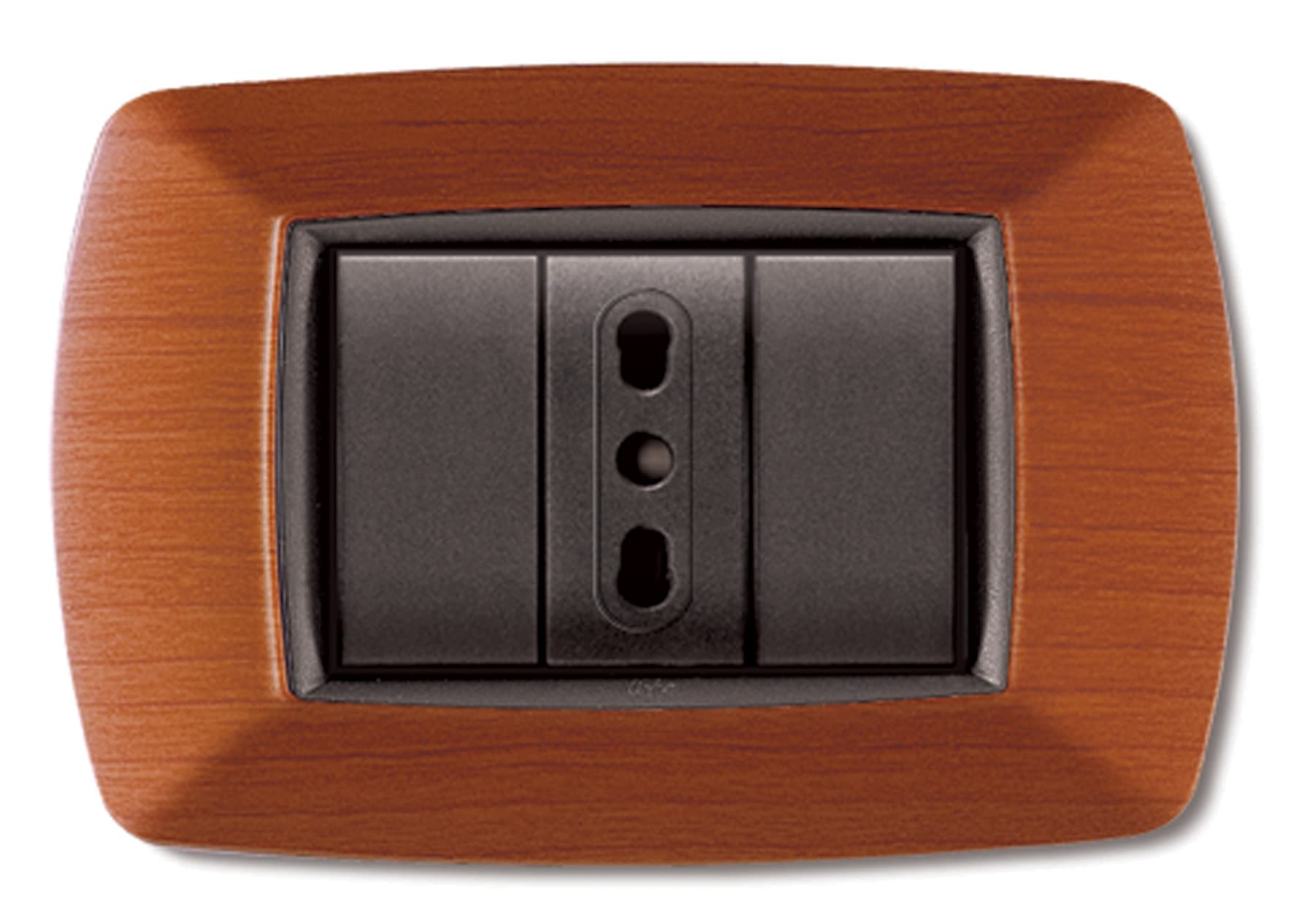Placca Life Living Plast Legno Chiaro 3P Elettrocanali 10 Pezzi - 2