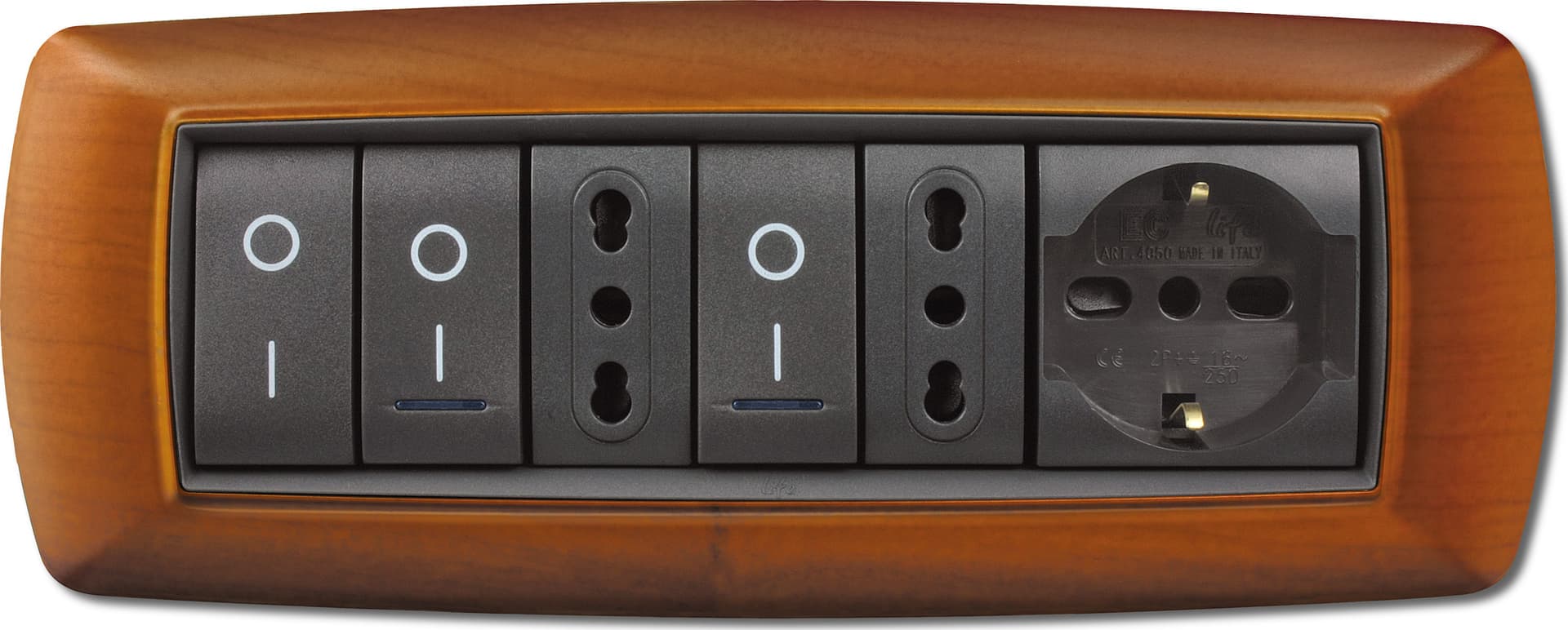 Placca Life Living Plast Legno Chiaro 7P Elettrocanali