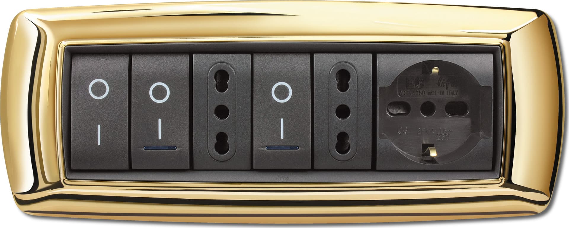 Placca Life Living Plast Oro 7P Elettrocanali